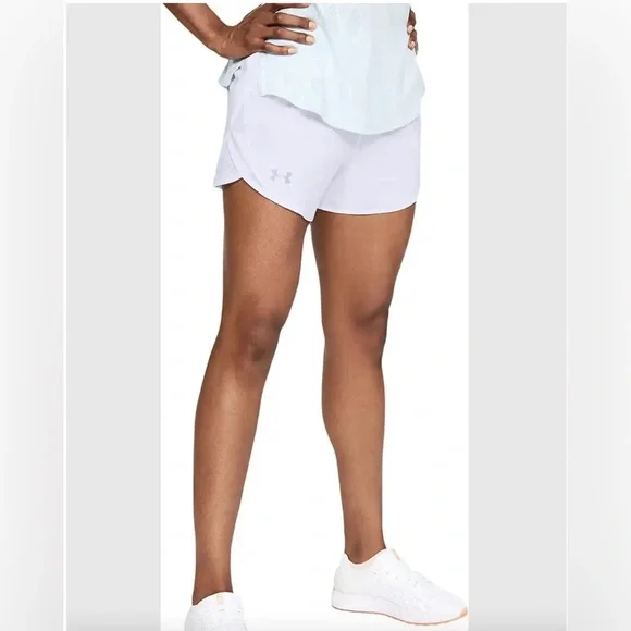 SOLD‼️ NWT Under Armour Fly-By 2.0 Training Shorts White Logo - Picture 5 of 9